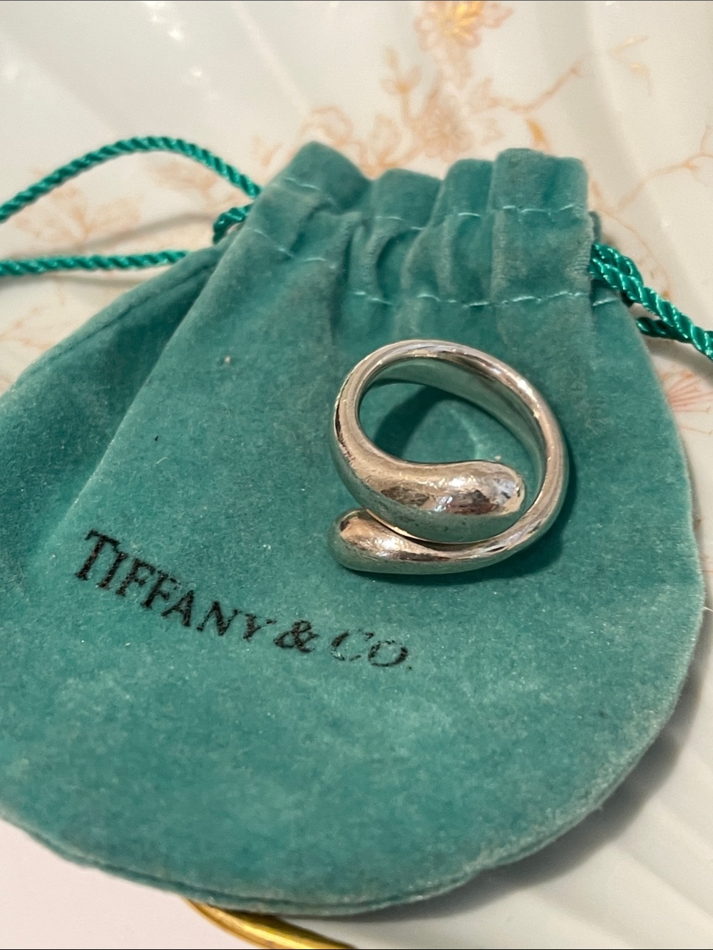 Tiffany & Co. Elsa Peretti Silver Wrap Ring - Polished Sterling Look